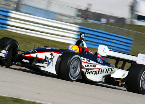 Jan Heylen aan het werk in de Champ Car!